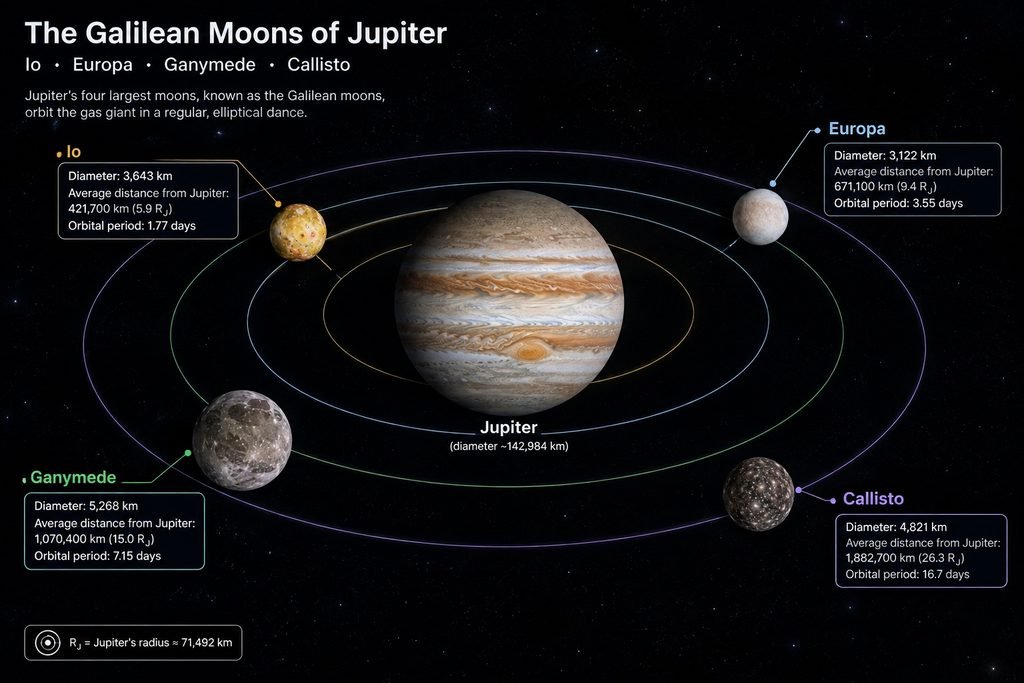 The four largest of Jupiter's moons